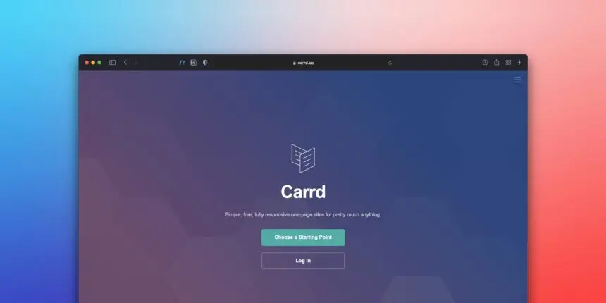 build landing page with Carrd